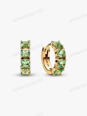 Green Hoop Earrings